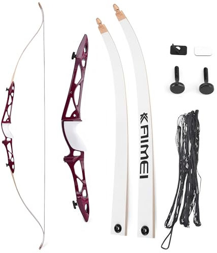 AMEYXGS 12-40lbs Bogenschießen Takedown Recurve Bow 66/68/70 Zoll Traditioneller Bogen Langbogen für die Jagdzielübung (68/Red, 30lbs)