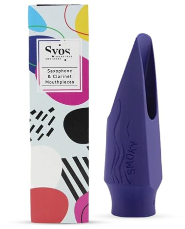 Syos Alto Saxophone Mouthpiece, Smoky Model, Improve the Sound of your Alto Sax with this Easy-To-Play, Dark and Warm Alto Mouthpiece (6 - Phantom Blue, 6)