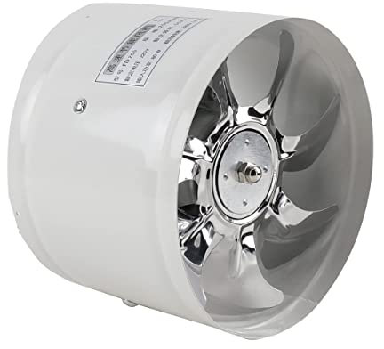 ECUTEE Ventilatore a tubo, 8, in ingresso/scarico, 200 mm, per bagno, cucina, bianco