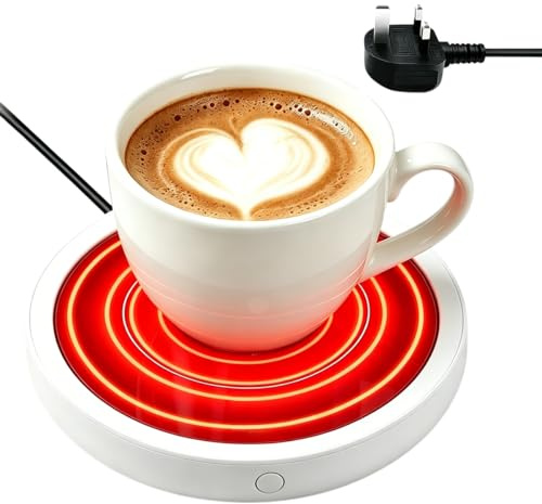 Verve Jelly Coffee Mug Warmer, Electric Cup Warmer with 3 Temperature Level Up to 176℉, Beverage Warmer Plate Electric Auto Shut Off for Heating Coffee, Tea, Milk, Cup Heater for Office and Home Use