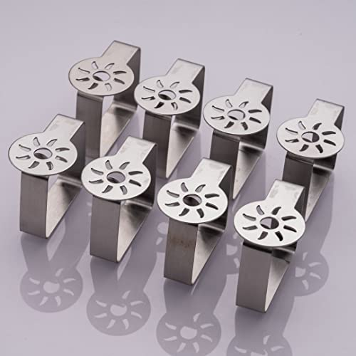 laro 8-192 Stück Premium Qualität Tischtuchklammern Edelstahl, Tischdeckenklammer Tischabdeckungsklemmen Tischdecke Tischdeckenhalter Clips Tischtuch Clips - Silber, Anzahl:16