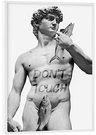 artboxONE Poster mit weißem Rahmen 18x13 cm Abstrakt David die Statue - Bild männerportrait