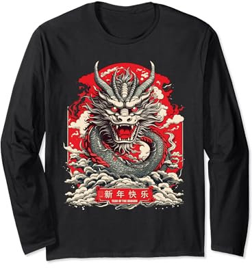 Nouvel An lunaire du zodiaque chinois. 2024, année du dragon Manche Longue