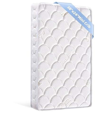 Tiankehan Mini Crib Mattress - 38x24x4 Inch- Dual Sided with Firm Support and Comfort Foam- Breathable, Quiet and Odorless, Fits Most Mini Cribs (Does Not Fit Playard or Standard Crib)