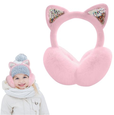 Hekasvm Ohrenwärmer Kinder, Ohrenschützer Aus Weichem Plüsch, Mädchen Winter Winddicht Und Warm Ohrwärmer, Süße Katzenohren Ohrenwärmer Kinder, Kopfbedeckungen Winter Für Mädchen Dame Warm Halten