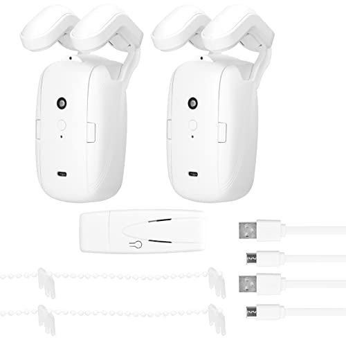 Curtain Motor HUIOP 2PCS Tuya WiFi Motore per tende intgente Robot per tende elettriche Apertura automatica Nessun cablaggio con gateway porto APP Telecomando Impostazione timer Rilevamento di tempera