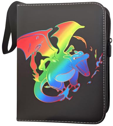 Sammelalbum für Spielzeug- und Sammelkarten: 400 Karten Kapazität mit 50 Seiten & 4 Taschen pro Seite - Karten Ordner speziell für GX, VMAX V Serie - Robustes Album zur Aufbewahrung und Präsentation