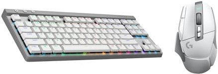 Logitech G G502 X LIGHTSPEED Souris Gaming Sans Fil - Souris optique avec boutons optiques-mécaniques hybrides, Logitech G G515 LIGHTSPEED TKL profilé Clavier gaming sans fil, FR AZERTY - Blanc