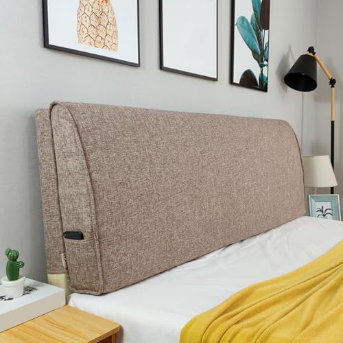 ZZYK Braun,Straps/71x23x4In, Kopfteil Kissen Bett Rückenlehne Bett Gepolstertes Wandkissen Leinen Lesekissen Große Stützrolle Keil Lendenkissen Für Tagesbett Etagenbett