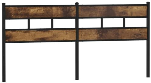 vidaXL Testiera di Ricambio Rovere Fumo 180 cm in Ferro e Legno Multistrato