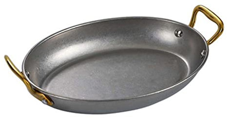 CHFYIJYHM Ollas grandes para cocinar platos de carne de res, plato de mariscos de doble oreja, ovalado, plano, langosta, acero inoxidable
