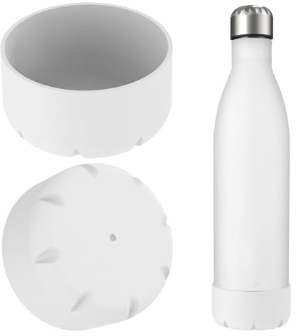 Linkidea Confezione da 2 custodie per Borraccia compatibili con Bottiglie a Forma di Cola da 25 oz Original,BJPKPK e Konokyo,in Silicone,per Il Fondo della Borraccia,paracolpi per Borraccia(Bianco)
