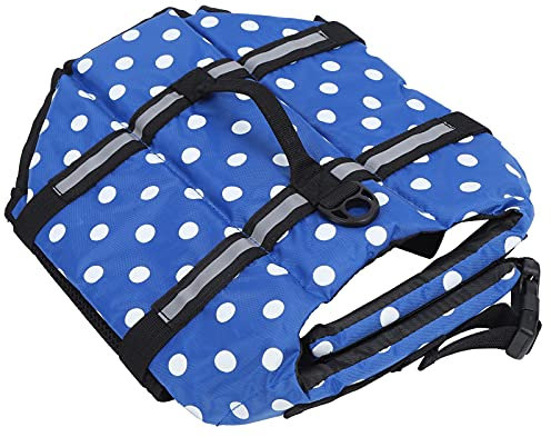Qukaim Hundeschwimmweste Hundeschwimm-Sicherheitsweste, verstellbare reflektierende Schwimmweste mit hohem Auftrieb, Dunkelblau, Größe XS, ideal zum Schwimmen und für Wasseraktivitäten