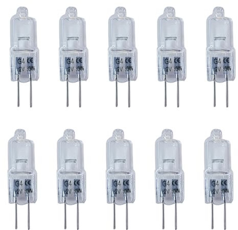 Liuyife 12 Stück G4 20W Halogen Leuchtmittel 12V, Dimmbar Halogenlampen, Warmweiß 2700K 280LM Halogen Stiftsockellampe, G4 Kapsel Glühbirnen für Dunstabzugshauben, Küchen, Leuchter