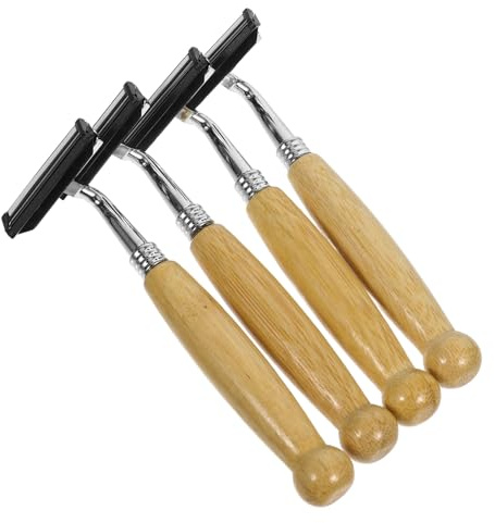 Healeved 4stücke Teiliges Rasierer Mit Bambusgriff Umweltfreundlicher Klassischer Nassrasierer Für Für Bartpflege Und Sorgt Für Sanfte Hautirritationen