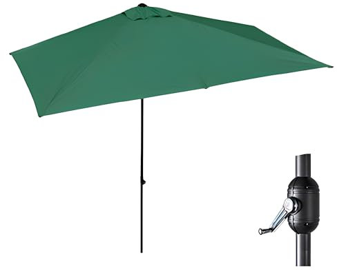 GUOGLZ Parasol D'extérieur Demi-parasol, Pare-soleil Avec Manivelle, Parasol De Jardin De Balcon Contre Le Mur, Toldo 250 * 130cm(Green)
