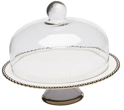 KICHOUSE Transparente Glasdeckel Für Kuchenabdeckung Keramikteller Für Snacks Und Desserts Lebensmittelabdeckung Für Hygienische Aufbewahrung