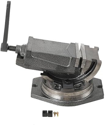 YILIKISS Präzision Maschinenschraubstock Kippbar Schwenkbar Schraubstock Kipp Drehbar Stahlguss Bohrmaschine Mit Tisch Clamp Vise PräZise Schnellverstellung Universal-Schraubstock 100mm