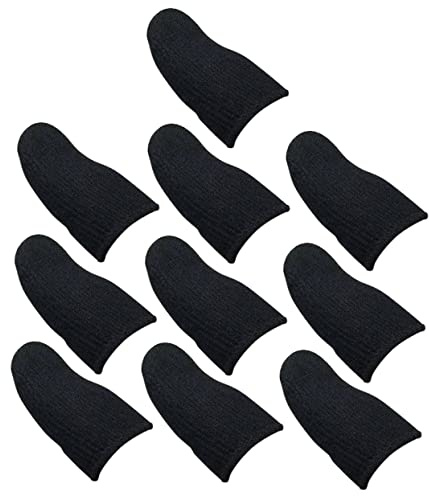 GALPADA Atmungsaktive Touchscreen Fingerschutzhüllen Elastische und Schweißabweisende Fingerlinge 10 Stück aus Nylon und Silberstoff für Mobiles Gaming für Handyspiele