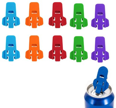 Manual Easy Can Opener - 10pcs Beverage Can Top Ring Opener Tool,Soda Beer Can Opener - Plastics Safety Ring Pull Opener - 5Colors