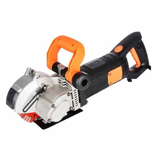 PPLDABNK Rainureuse Murale Électrique avec Pompe Et Tuyau d'eau, Lame Diamantée De 133 Mm, Profondeur De Coupe Réglable De 0 À 41 Mm, Rainurage À 90°, pour Brique, Béton Et Acier.,Black