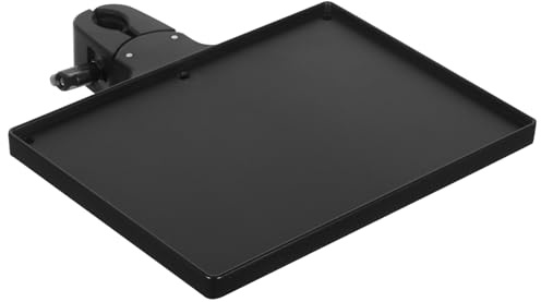 FUNOMOCYA Plateau pour Pied de Microphone en Plastique Noir, Portable Installation à Pince, Bords Surélevés et Diamètre Ajustable, pour Karaoké et Concerts