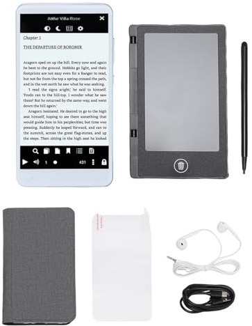 CHEOTIME Lector de Libros electrónicos, Lector de Libros electrónicos de Pantalla sin Tinta de 5 Pulgadas con Android 5.1, 1G 8G Memoria, cámara, Video y reproducción de Sonido