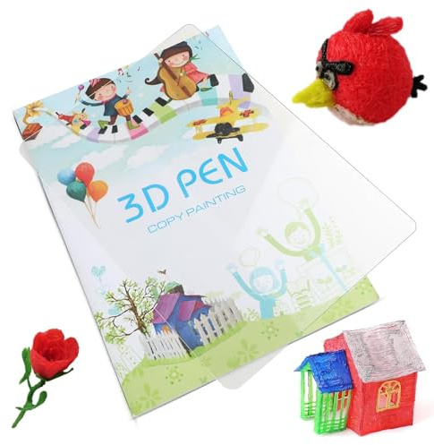 Dupoem-Zeichenbuch mit 3D-Stift, 340 Wiederverwendbare, Farbenfrohe Motive, mit Transparenter Zeichenfläche, Ideal für Kinderzeichnungen, als Lerngeschenk und für Bastelarbeiten
