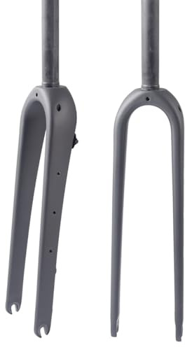 HZXQCVB Gravel Kohlefaser Rennrad-Starre Gabel 700C 1-1/8'' Gerades/konisches Rohr Fahrrad-Vorderradgabel Scheibenbremse 9X100 Mm Schnellspanner Fahrrad-Starre Gabel(Matt Black-Straight)
