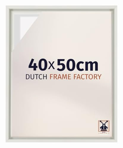 Dutch Frame Factory - Schattenfugenrahmen 40x50 cm Weiß Matt - MDF | Schattenfugenrahmen für Leinwände, Geeignet für Leinwände bis 2 cm Dicke, Ohne Rückwand und Glas, Made in Holland