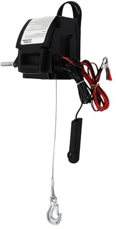 12V Elektrische Seilwinde, 2721 kg/6000 lbs Tragkraft, leistungsstarker 300W Gleichstrommotor, 3m Stahlseil, Kabel-/Handsteuerung, für PKWs, Anhänger, LKWs