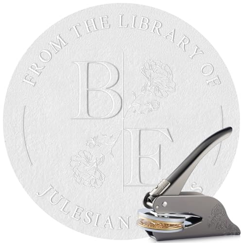 Easycosy Embosser per Libri Personalizzato, Mini Goffratrice Personalizzata con Testo, Timbri per Matrimoni Personalizzati, Ex Libris Timbro per Carte(Logo personalizzato)