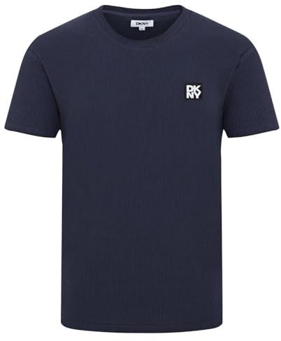 DKNY Mens Waffle T Shirt | Cotton Rich Lounge Mens T Shirt | Comfortable and Lightweight | Crew Neckline | Short Sleeve | Regular Fit