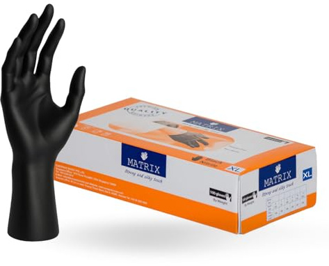 Nitrilhandschuhe Schwarz Einweg - 100 Stück | Puderfrei & Latexfrei Untersuchungshandschuhe | Lebensmittelcht für BBQ, Kochen & Gastronomie | Medizinisch Zertifiziert EN 455 & EN 374 | AQL 1,5