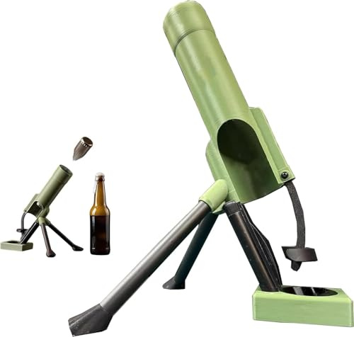 Apribottiglie per mortaio, Beer Bottle Opener tubo di apertura per mortaio, 51mm pesante tattico a mani libere, divertente apribottiglie di birra per bar, scrivanie, scaffali (Verde)