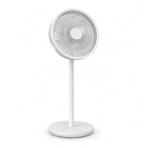 JYC CREATIVE Ventilatore personale in metallo, ventilatore da tavolo ad alta velocità con 3 pale in alluminio, 3 velocità, griglia di sicurezza, inclinazione regolabile, bianco 1 50 W
