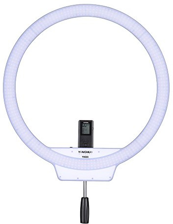 YONGNUO YN608 3200K ~ 5500K CRI≥95 Ring-Videoleuchte Portrait Bi Farbetemperatur Wireless-LED Ringförmige und Frameless Auftritt Design Einstellbare mit Handgriff und Fernbedienung für Video Selfie