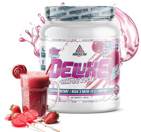 AS American Suplement | BCAA Glutamina Deluxe | Ayuda a Evitar el Catabolismo | Recuperador Muscular | Glutamina BCAA polvo | Aminoacidos Bcaa y Glutamina | Sin Azúcar (Piruleta, 300 g)