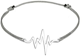Elli Armband Damen Herzschlag Textil Geo 925 Sterling Silber