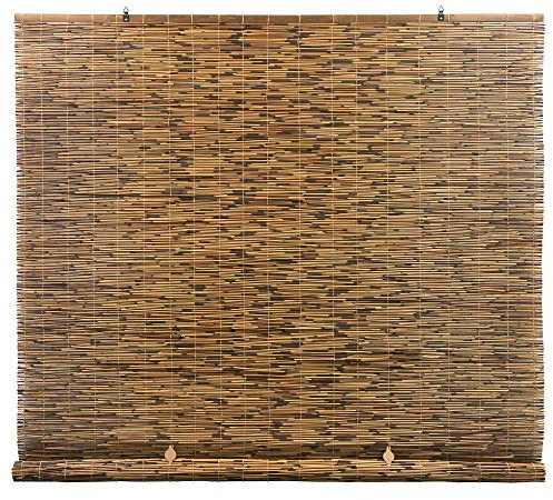 Radiance Cordless Bamboo Blinds - Waterproof Roller Shades for Porch, Patio & Interior Windows - Roll-up Bamboo Shades for Inside Mount - Indoor & Outdoor Privacy Screen - Cocoa, 48W x 72L, 3370748E