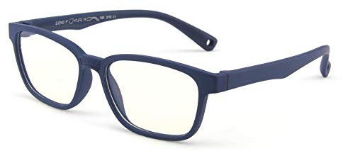 FOURCHEN Anti Blue Light Glasses for Kids Computer Glasses,UV Protection Anti Glare Eyeglasses Computer Glasses Video Gaming Glasses for Children (Matte Blue)