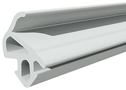 Seiletech.de Junta de goma para ventanas – S-1559 – 25 m – Aluplast PVC – Gris – Burlete de perfil – Junta de goma – Junta de plástico para ventanas