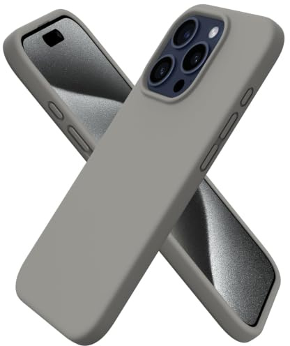 ORNARTO für iPhone 15 Pro Hülle aus Silikon 6,1 Zoll - Grau | Premium Flüssigsilikon, dünne Handyhülle, weich und griffig, tolle Haptik, stoß- und kratzfest, große Farbauswahl