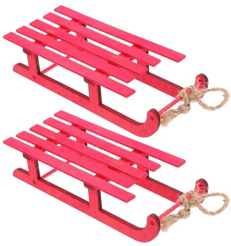 IMIKEYA 2stücke Holzschlitten Anhänger Für Weihnachtsbaum Dekoration Vintage Schlitten Weihnachten Deko Hängende Schlitten Christbaumschmuck