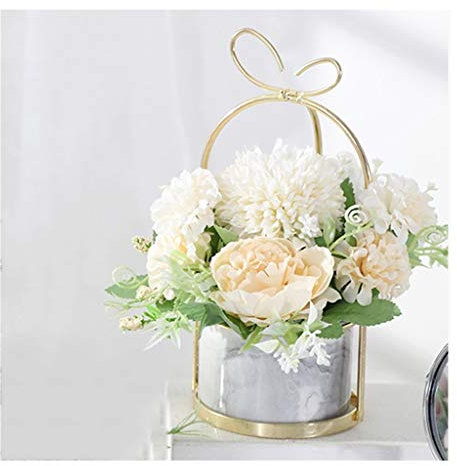 Künstliche Blume in Topf Künstliche Blumen Gefälschte Blumen Bonsai mit Topf Vase Pompon Chrysanthemen Hortensie Peony Künstliche Blumen Hochzeitsfeier Home Decor Künstliche Pflanzenblum Arrangement