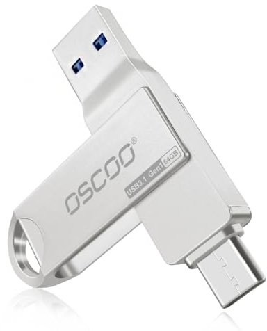 OSCOO USB Flash Drive USB 3.1 Gen1 Dual USB-C y USB-A Memoria USB Externa Pendrive (64, GB)