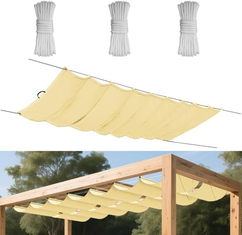 Einziehbare Welle Sonnensegel Verstellbar0.85x3M(BxL) Aufrollbar Sonnenschutz Mit ösen Spannmarkise Beschattung Markise Wasserdicht Verstellbar Markisenstoff Für Terrassenüberdachung Beige