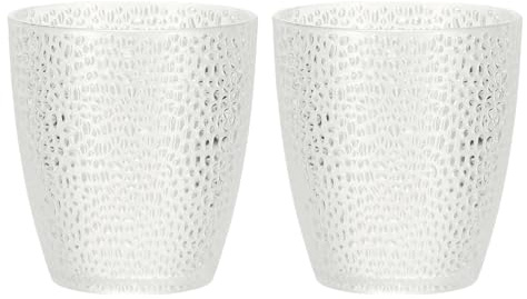 sourcing map Lot de 2 verres réutilisables en plastique transparent de 200 ml, incassables, empilables pour bière, cocktail, eau, jus, whisky (transparent)