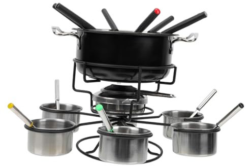 Abaodam Cheese Fondue Chocolate Fondue Pot Stainless Steel Butter Warmer Home Hot Pot and Easy to Use