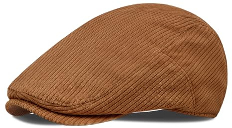 YAMEIZE retro platt keps för män kvinnor basker bomull nyhetspojke-hattar justerbar vinter körning kepsar trendiga, Brun, one size